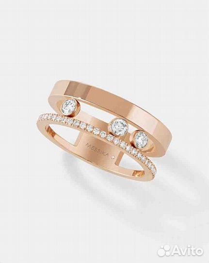 Кольцо Messika розовое золото,0.20ct