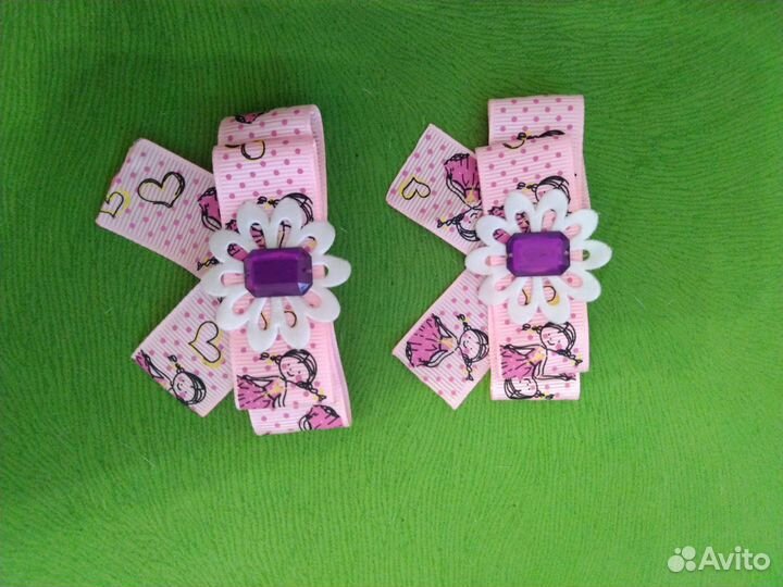 Заколка ободок резинки из лент для волос