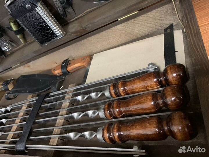 Набор Шампуров в большом кейсе Цельное дерево