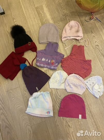 Шапки шлемы панамки повязка косынка берет, варежки