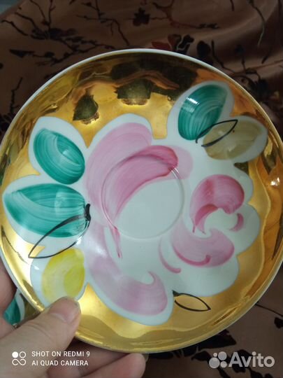 Тарелка и блюдце Дулево