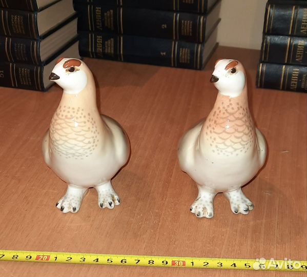Две статуэтки Куропатка, лфз, фарфор