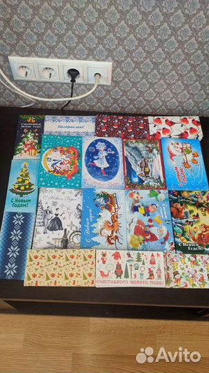 Новогодние открытки 5 штук 100 рублей