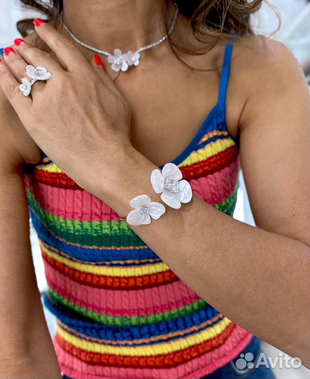 Серебряный браслет/кольцо/серьги