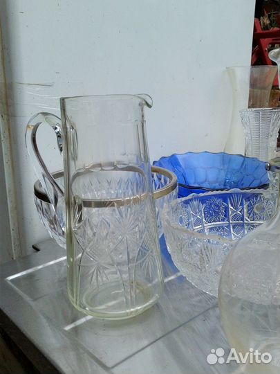 Стекло СССР. Вазы, графины, салатницы и т.д