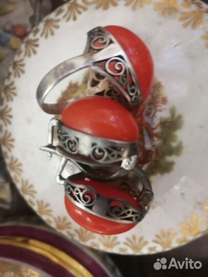 Комплект кольцо и серьги