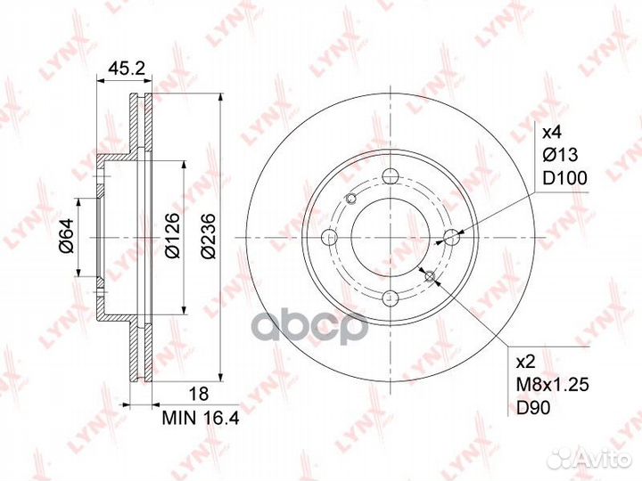Диск тормозной перед Mitsubishi Carisma(DA)