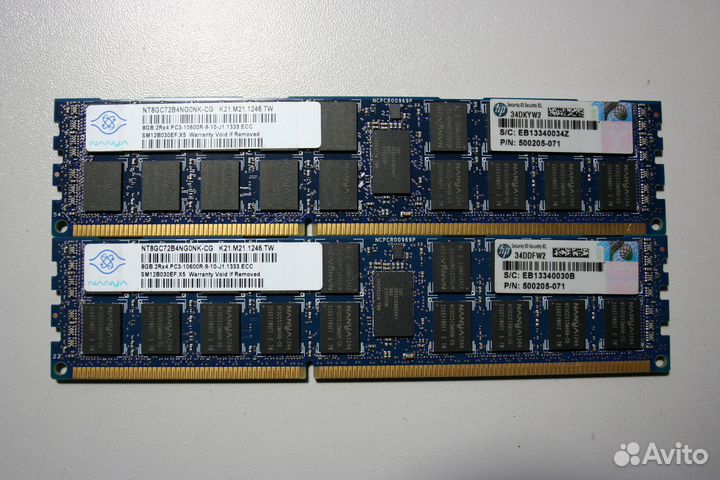HP 8GB DDR3 PC3-10600R / 500205-071