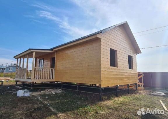 Каркасный дом8х6 с тирасами без утеплённо вариант