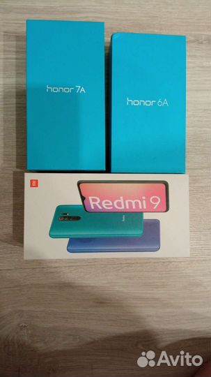 Коробки от телефонов Redmi 9, honor 6A, 7A