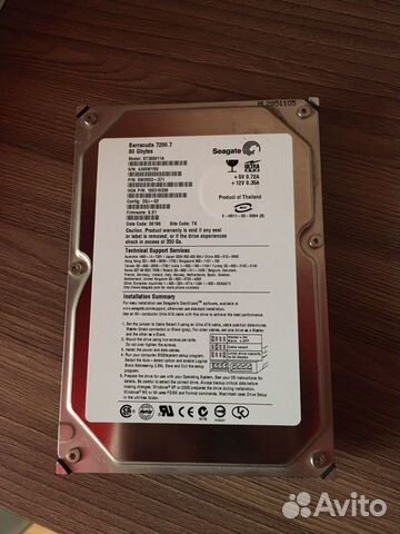 Жесткий диск IDE Seagate 80 gb