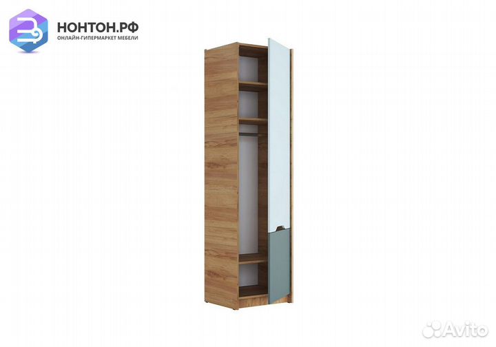 Шкаф однодверный Rich дуб крафт золотой / мята / с