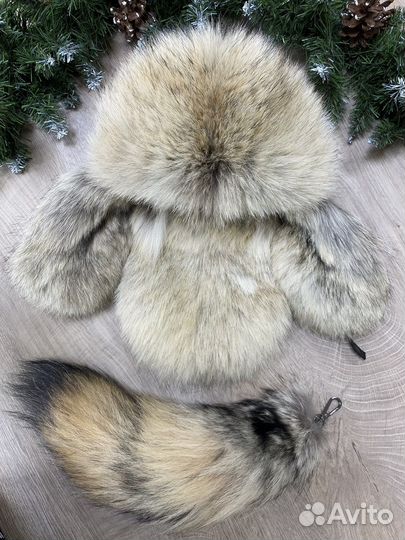 Шапка малахай с натуральным мехом