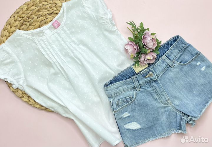 Пакет фирменных летних вещей для девочки 122-128