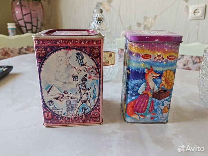 Жестяные банки от чая конфет