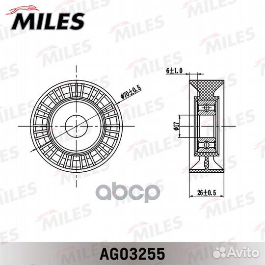 AG03255 Ролик ремня приводного BMW E46/39/38/53