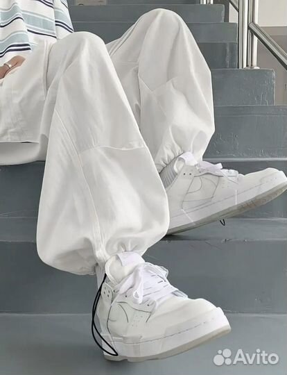 Брюки джоггеры широкие спортивные с завязками