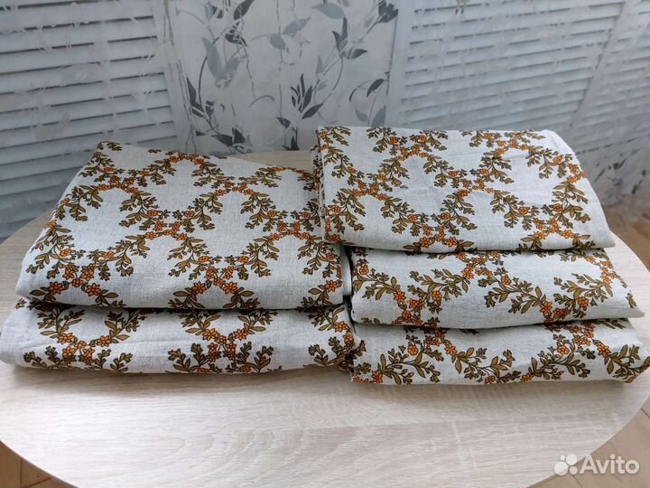 Шторы лен,отрезы лен СССР 7шт