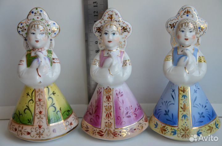 Статуэтка фарфор Матрешка Катюша голубь Вербилки