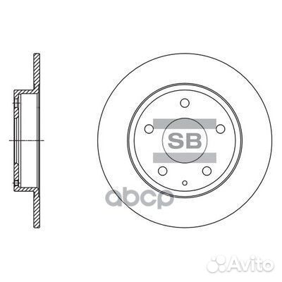 Диск тормозной, передний SD4422 Sangsin brake