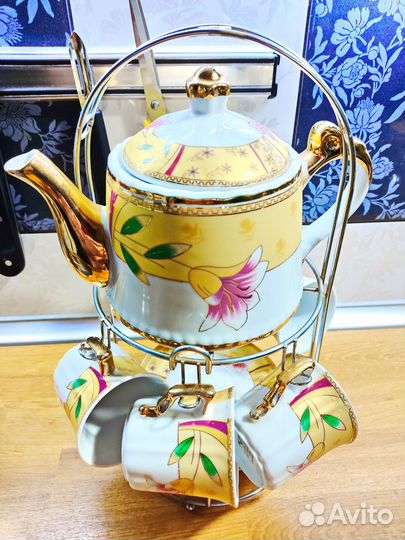 Чайный набор 6 чашек + чайник yamasen gold collect