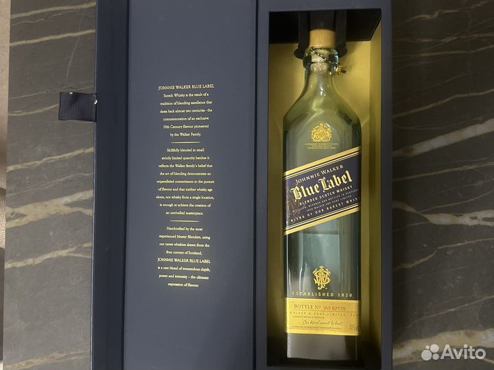 Пустая бутылка johnnie walker Blue Label