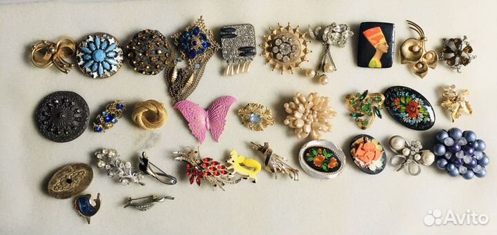 Броши винтажные крупные