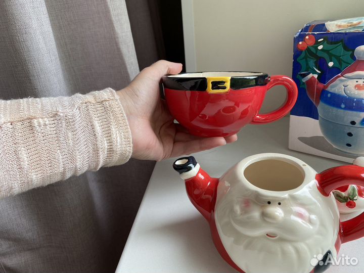 Чайный сервиз новогодний дед мороз/санта клаус