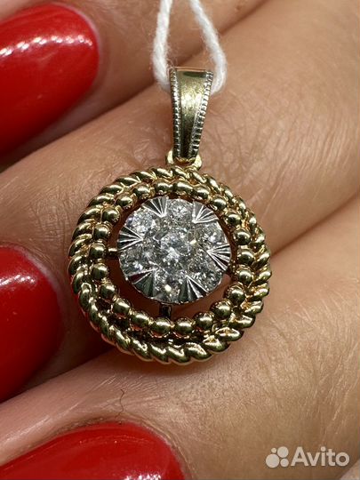Золотой кулон подвеска с бриллиантами