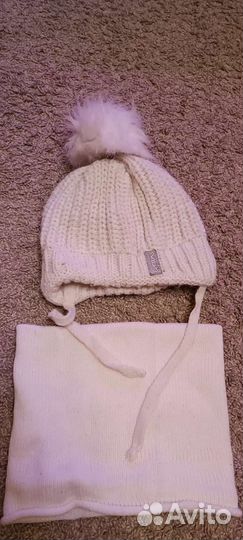 Шапка+снуд для девочки р. 50