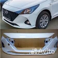 Бампер на Hyundai Solaris с 2020г,цвет Atlas white