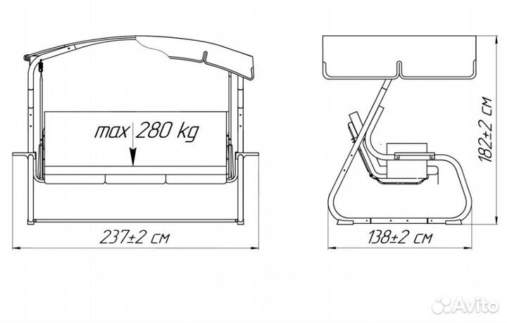 Садовые качели люкс