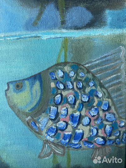 Картина маслом рыбка