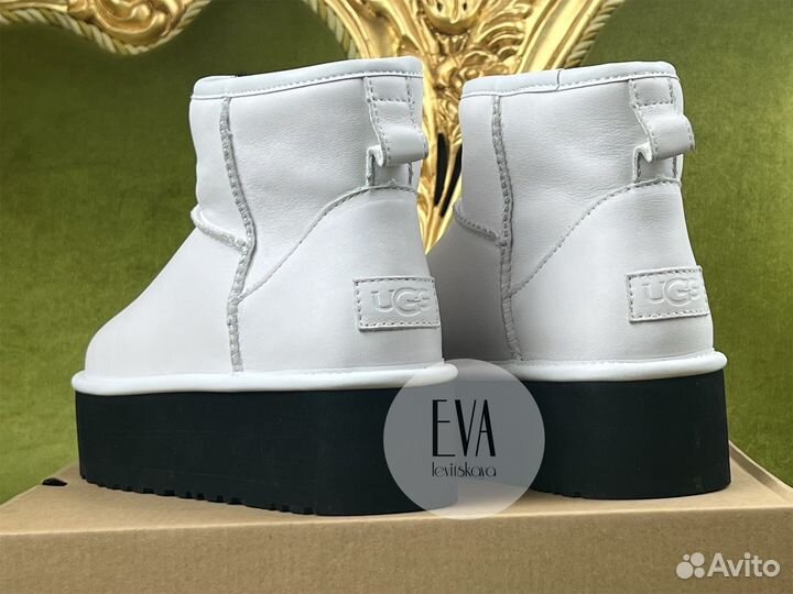 Ugg женские на платформе Mini Leather White