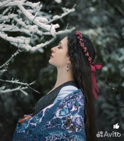 Ободок венок с цветами для волос