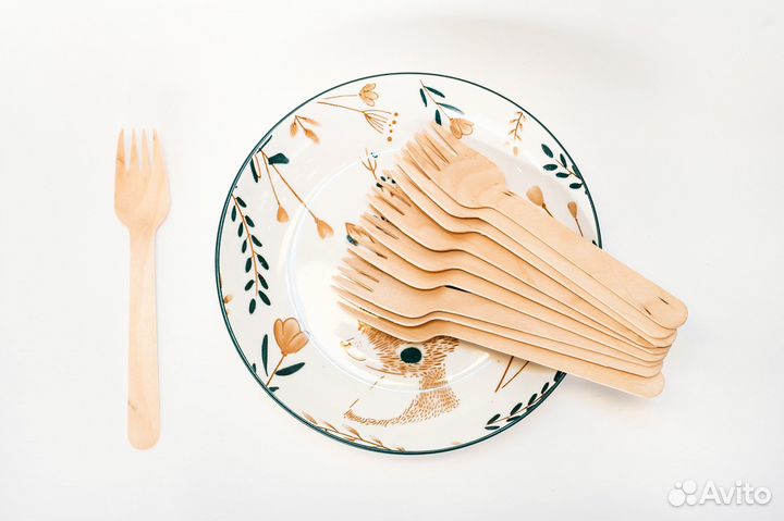 Одноразовые вилки деревянные