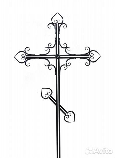 Чугунный кованый крест для благоустройства могил
