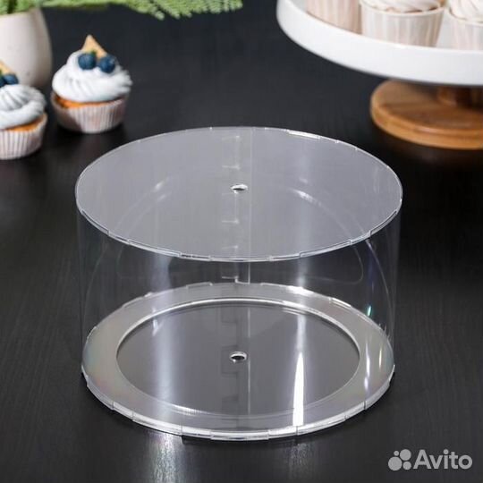 Фальшярус для торта, цилиндр, d20 см, h12 см, цвет прозрачный