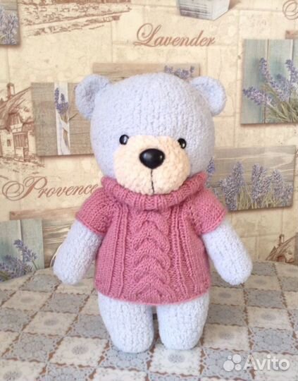 Мишка и олень плюшевые вязаные