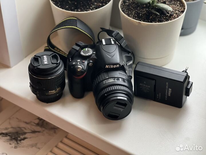 Зеркальный фотоаппарат Nikon d3200 + 2 объектива