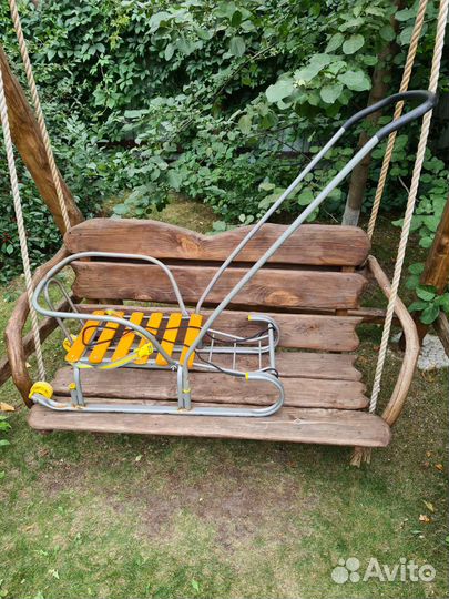 Детские зимние санки Nika с ручкой