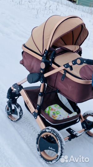 Коляска-трансформер Belecoo 2 в 1 бежевый