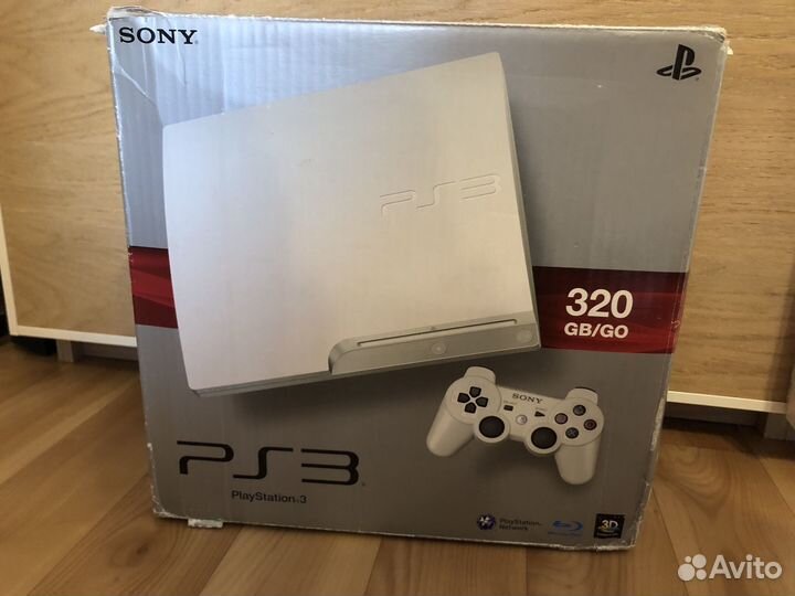 Sony PS3 Slim White 750 Gb + 140 игр и 2 джойстика