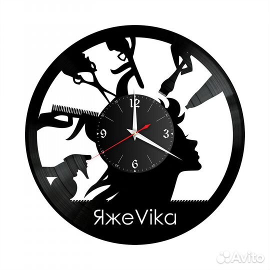 Парикмахерская №6 часы из винила