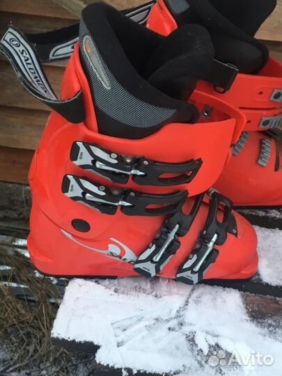 Боитнки для горных лыж+ лыжи + палки