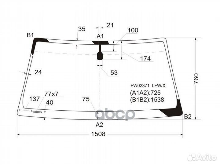 Стекло лобовое toyota hilux surf/4-runner 02-09