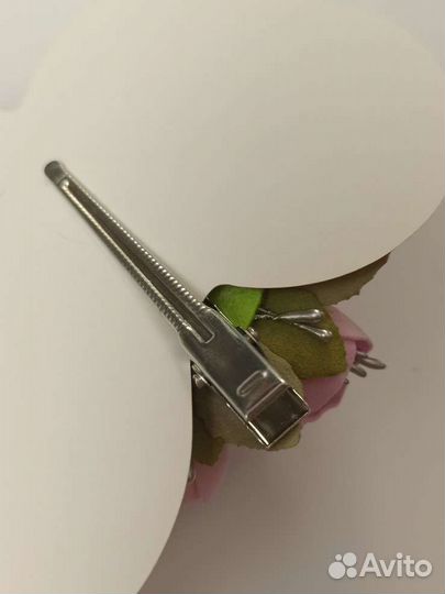 Заколка зажим для волос розовые тюльпаны