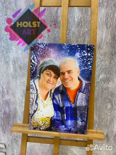 Портрет по фото на холсте