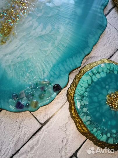 Набор декоративной посуды из эпоксидной смолы