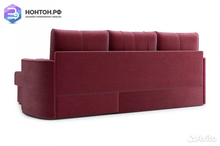 Диван угловой дельфин Колибри бордовый